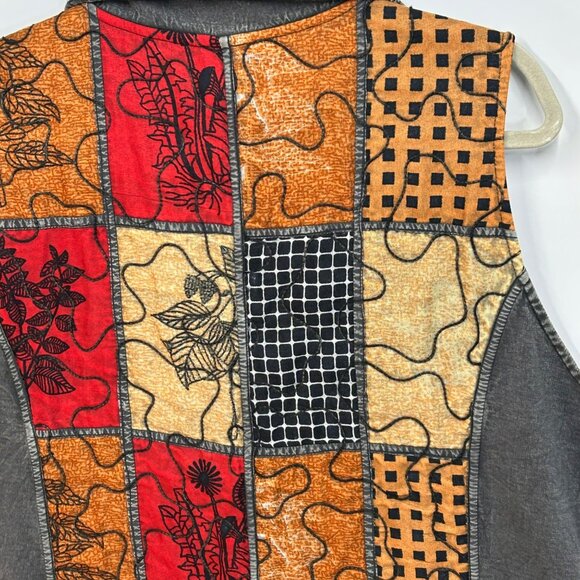 Parsley & Sage Womens Sleeveless Patchwork Vest tunic L 100%‎ Cotton long line - Picture 12 of 16